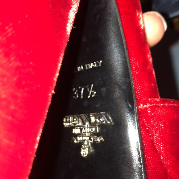 Prada Velvet Chunky Heel Sandals - Picture 10 of 16